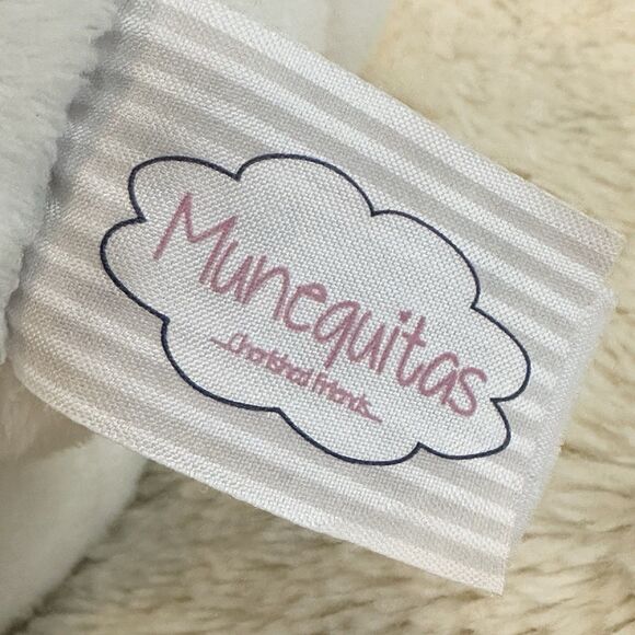 Munequitas White Bunny Rabbit Polka Dot Plush Ears Spot Cherish Friends Lovey - Picture 3 of 5